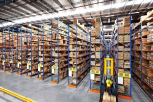 Australian made high density, narrow-aisle pallet racking installation Image courtesy of press release