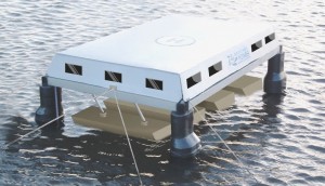 A scale model of the 460HE pilot Wave Harvester power plant, the first in our product range. The architectural design of the 460kW unit is protected by © Perpetuwave Power 2013. Image credit: www.perpetuwavepower.com