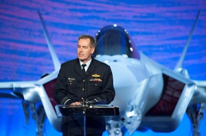 Royal Australian Air Force Air Marshal Geoff Brown delivers his remarks at the roll out ceremony for Australia’s first F-35. Lockheed Martin Photo by Beth Groom.