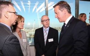 UK Prime Minister David Cameron and GSK executives  Provided image