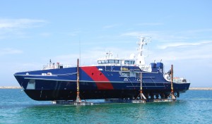 Cape Class Patrol Boat - Cape Leveque being launched  Image credit: Austal