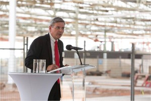 Siemens Australia CEO Jeff Connolly speaking at the event celebrating ongoing development of the company’s new facility at the Tonsley advanced manufacturing hub in Adelaide Image credit: Siemens Australia