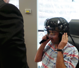 Imagery projected onto the pilot’s helmet-mounted display provides the capability to virtually look at terrain and the rest of the outside world, through the floor and wings of the aircraft. Image: Supplied