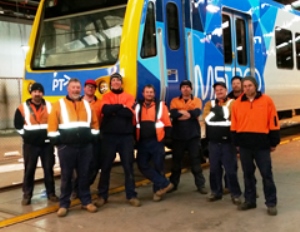 AMWU members at Ballarat train-maker Alstom Image credit: www.amwu.org.au