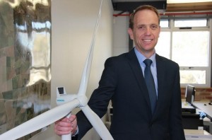 Simon Corbell, ACT Minister for the Environment, at the signing of the Hornsdale wind farm contract. Image credit: Siemens Australia website