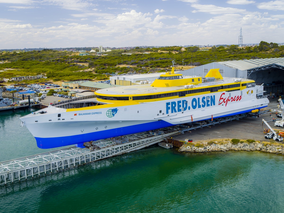Austal Successfully Launches New High speed Trimaran Ferry Australian 